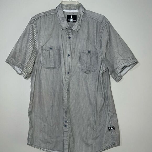 I Jeans by Buffalo striped short sleeve button-down shirt, size XXL - Picture 1 of 8